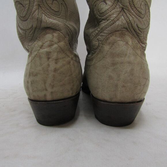 Dan Post Mens Size 9 D Beige Leather Western Cowboy Boots